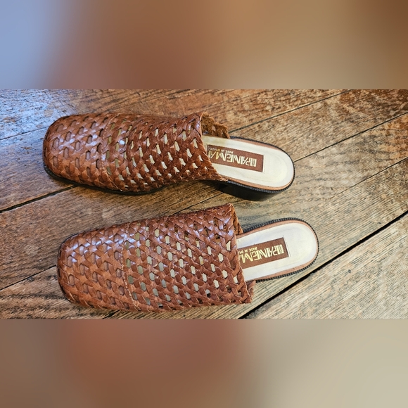 Ipanema Brown Leather Woven Heeled Shoes - Picture 6 of 9